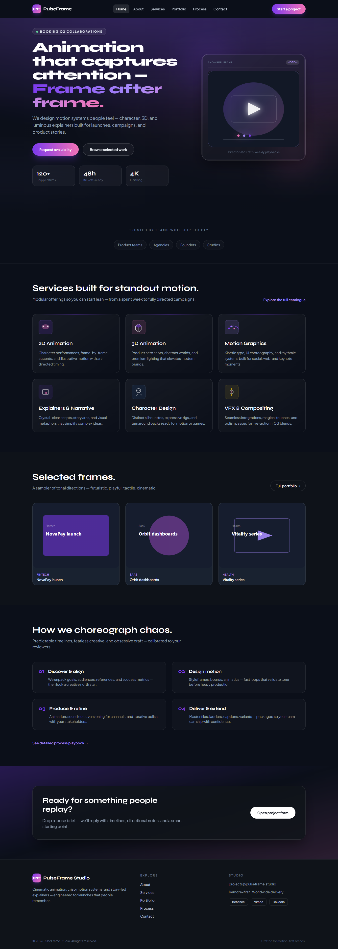 Motion Design Studio Website preview