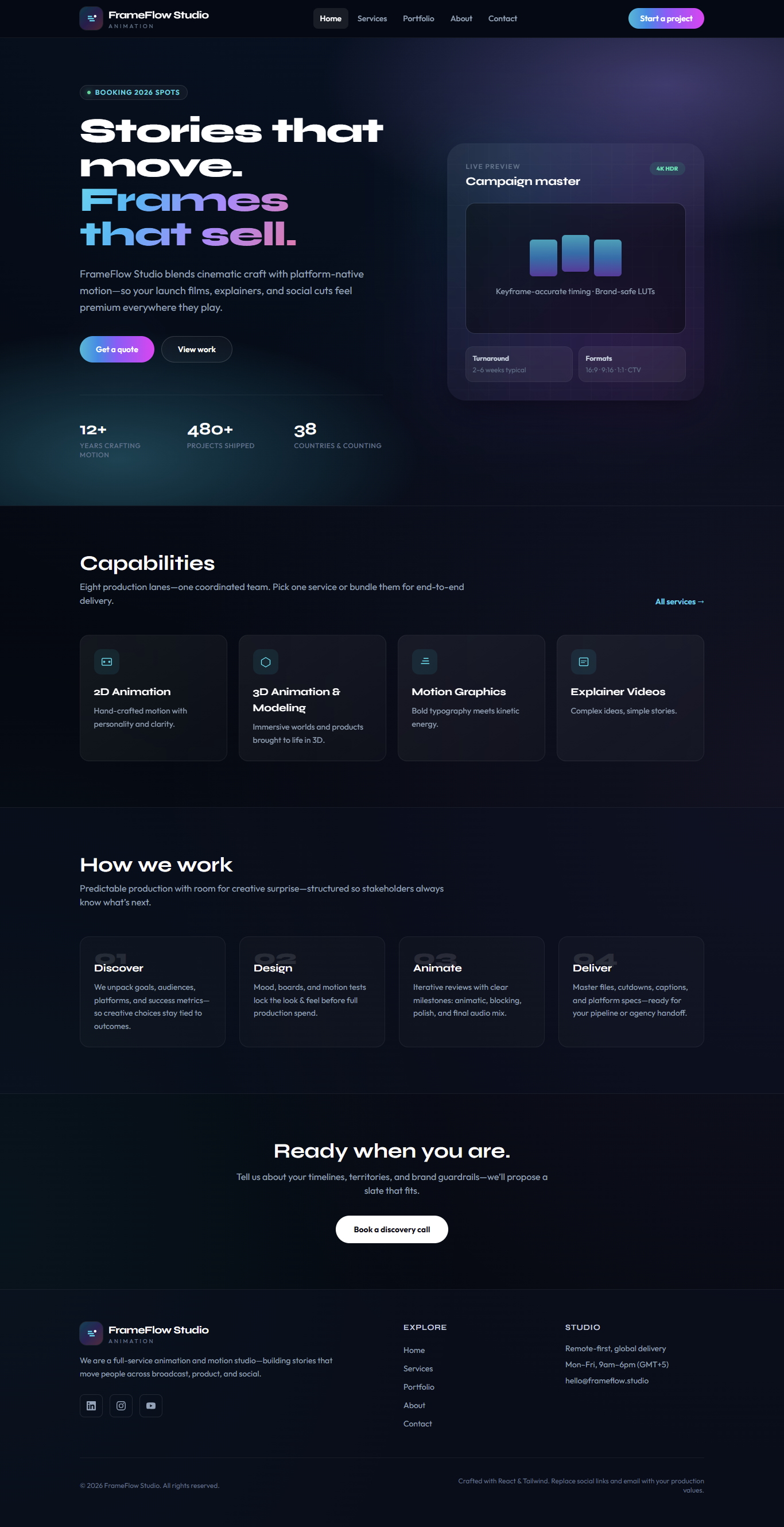 FrameFlow Motion Design Studio preview