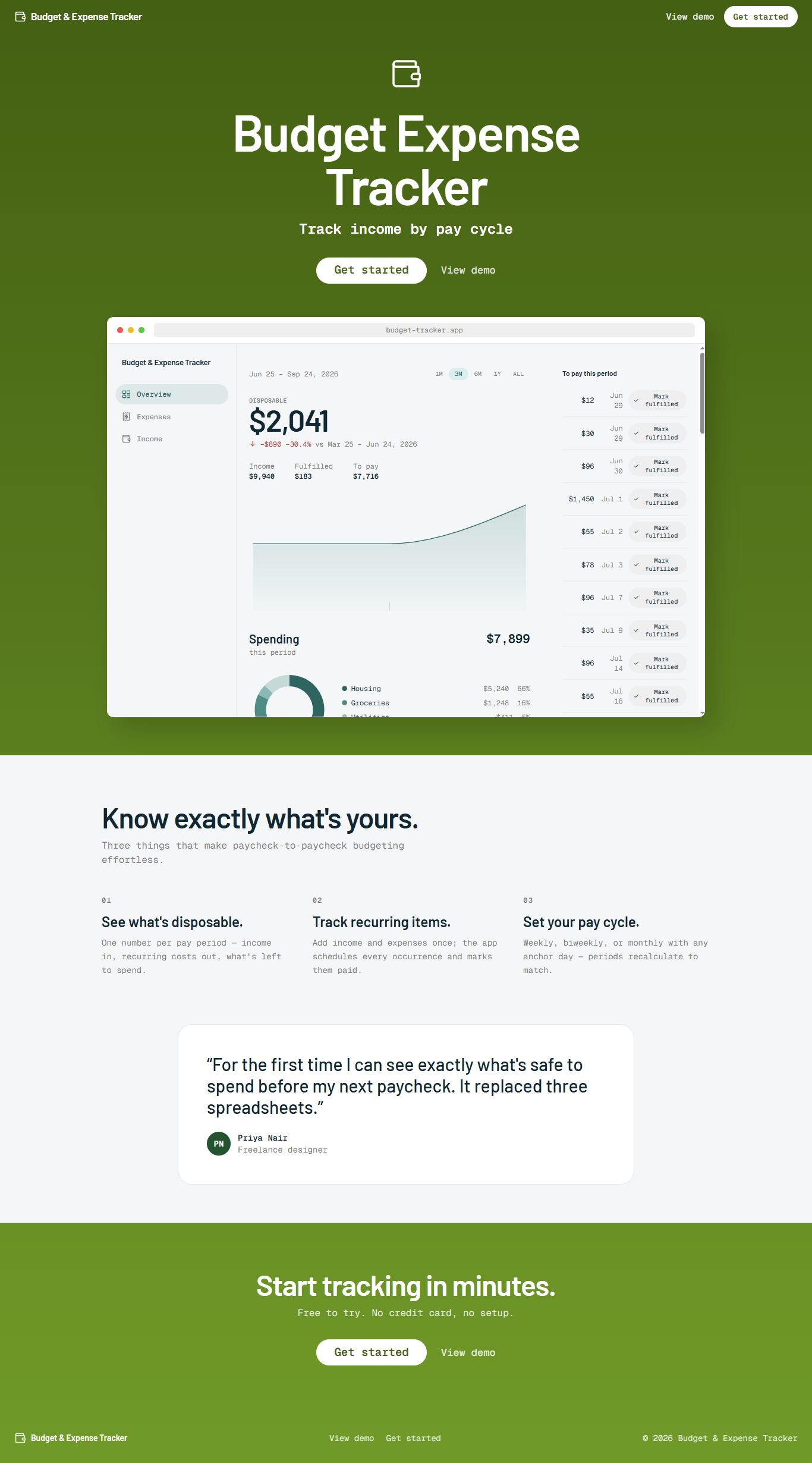 Budget & Expense Tracker preview