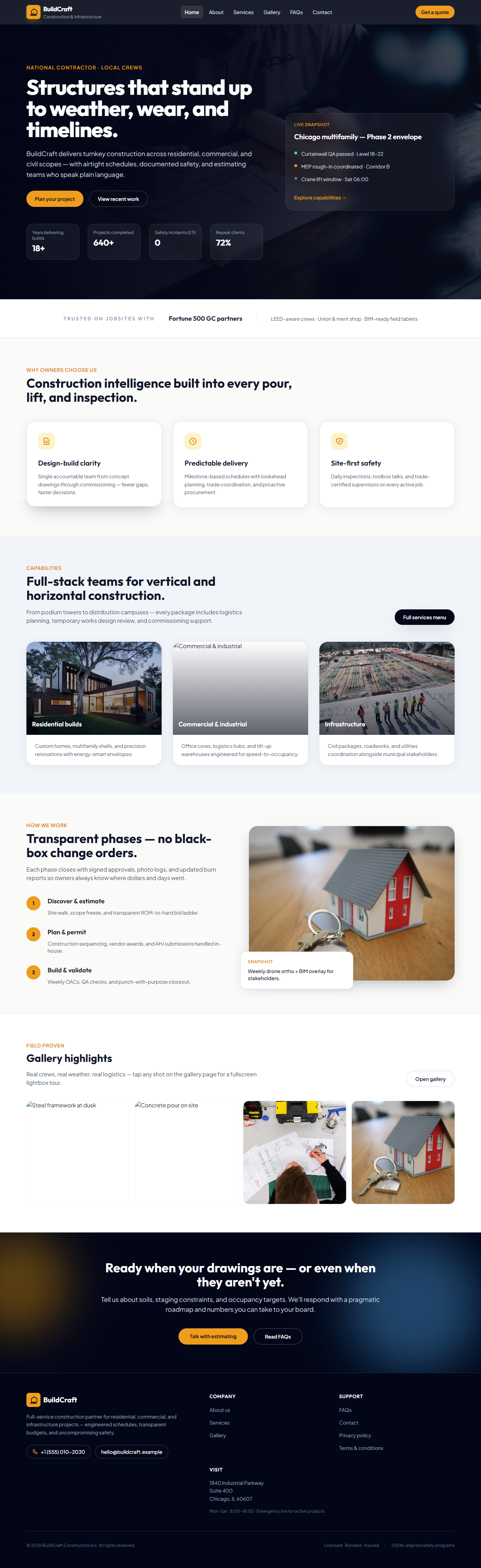 BuildCraft Construction Website preview