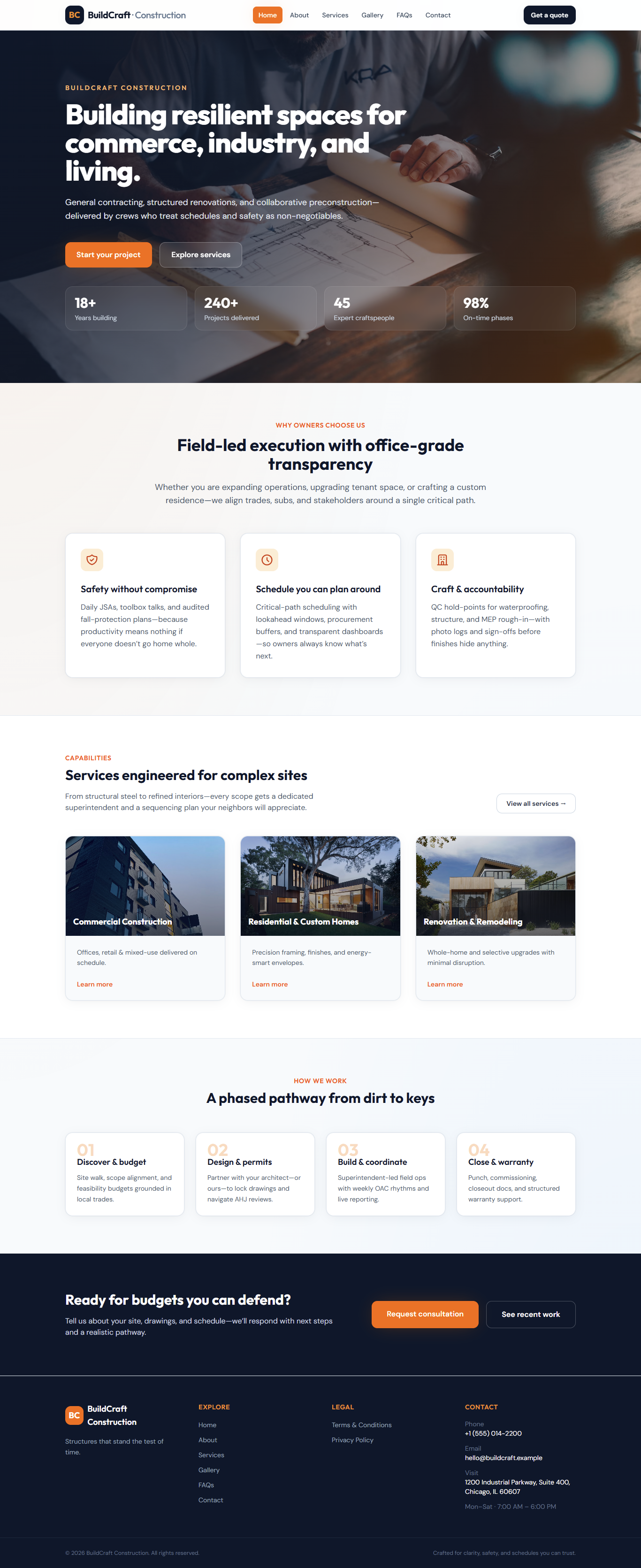 Professional Services Website preview