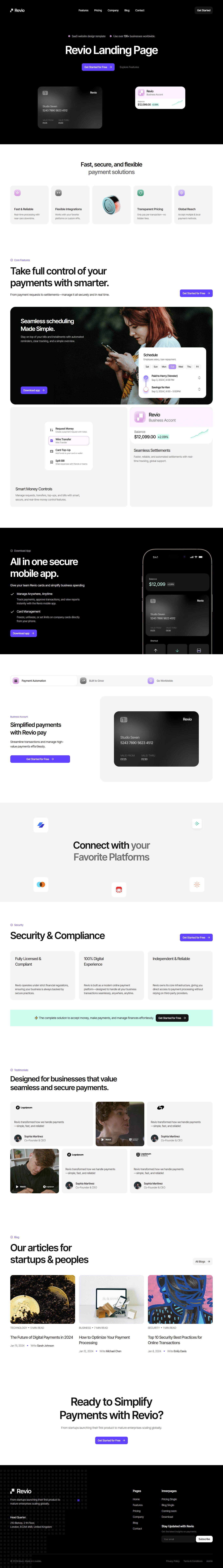 Revio Landing Page Nuxt preview